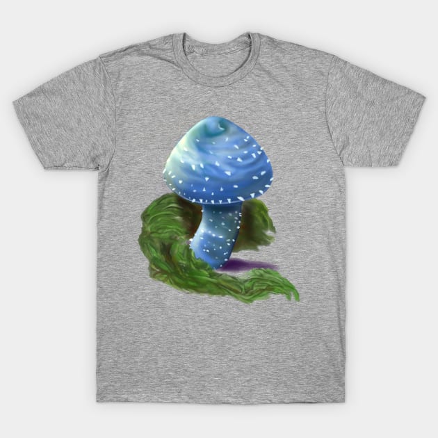 Blue Mushroom T-Shirt by CandifiedChaos